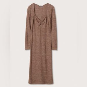 Mango - Gathered neckline dress- M